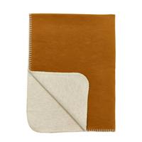 Meyco flanel ledikantdeken double face camel/offwhite