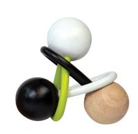 manhattantoy Manhattan Toy bijtring junior 11,43 cm hout/siliconen zwart/wit/groen