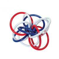 manhattantoy Manhattan Toy bijtring junior 8,9 cm siliconen rood/wit/blauw