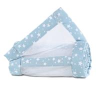 Babybay Nestje Mesh-Piqué voor Maxi, Boxspring en Comfort azuurblauw sterren wit 168x24 cm