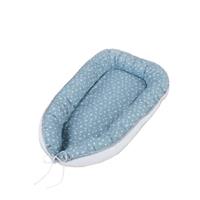 Tobi babybay Kuschelnest, azurblau Sterne weiß blau/weiß