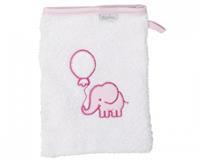 Playshoes washand olifant 20 cm wit/roze