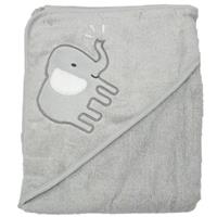 HÜTTE & CO badhanddoek met kap grijs 100 x 100 cm