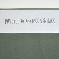 meyco Laken Ledikant  Love You To The Moon & Back Forest Green