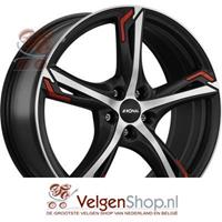 Ronal R62 Jet-Black Matt Polished Red 20 inch