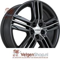 Ronal R57 Matt Black Front Polished 17 inch