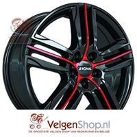 Ronal R57 Jet-black Red Spoke 17 inch