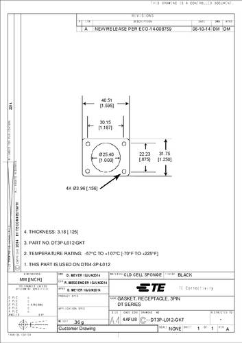 teconnectivity TE Connectivity DT3P-L012-GKT Ronde stekker afdichting Serie (ronde connectors): DT Totaal aantal polen: 3 1 stuk(s)