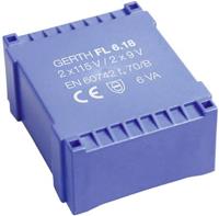 Gerth FL6.30 Printtransformator 2 x 115V 2 x 15 V/AC 6 VA 200mA