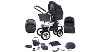 Bellami   Hartgummireifen in Weiß   3 in 1 Kombi Kinderwagen grau