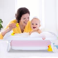HOMCOM Babybadje antislip ergonomisch babybadje kunststof groen/roze
