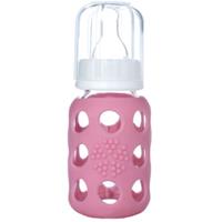 LIFEFACTORY Glas Babyflasche pink 120 ml