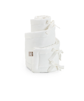 Bettnestchen Sleepi Mini – Ovales Babynest aus Baumwolle & Leinen – Zubehör für das Stokke Sleepi Mini Kinderbett – Farbe: Weiß