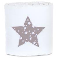 babybay  Nestchen Piqué geschikt voor model Original , witte toepassing ster taupe sterren wit