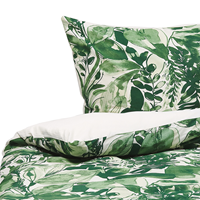 Beliani - Modernes Bettwäsche Set weiß / grün Baumwolle 135 x 200 cm Greenwood - Grün