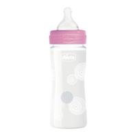 Chicco Babyflasche 240ml Slow Flow Pink Glas