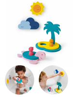 Quut opia Foam Badspeelgoed Badpuzzel Treasure Island met Schildpad - Cadeau Baby Jongen Meisje 1 jaar | 2 jaar | 3 jaar | 4 jaar