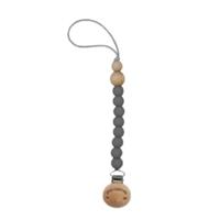 The cotton cloud Siliconen dummy ketting rond Charcoal