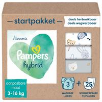 2x Pampers Harmonie Hybrid Starterspakket met 3 Wasbare Luiers en 25 Toplagen 1 set