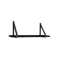 House Nordic Moderne plank in zwart met zwarte lederen banden Forno - L80xB20xH1.8 CM