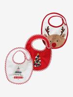 3er-Pack Baby Weihnachts-Lätzchen, Familien-Kollektion rot/weiß von vertbaudet