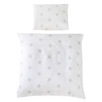 Interbaby Roba Beddengoed Little Stars 80 X 80 cm Katoen Wit/grijs 2-delig