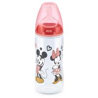 NUK Babyfles First Choice + Disney Minnie Mouse 300 ml,Temperatuur Control rood