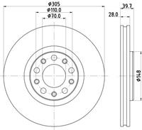 Hella Pagid GmbH Remschijf 8DD355126731