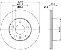 Hella Pagid GmbH Remschijf 8DD355127331