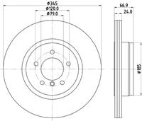 Hella Pagid GmbH Remschijf Gecoat 54232PRO 8DD355110041