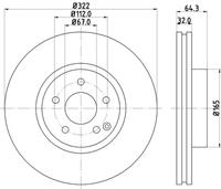Hella Pagid GmbH Remschijven - HC 8DD355129521