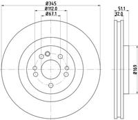 Hella Pagid GmbH Remschijven - HC 8DD355129741