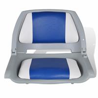VIDAXL Bootssitz Bootsstuhl Steuerstuhl Anglerstuhl klappbar Blau-weiß