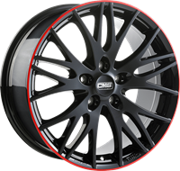 CMS C8 Black red gloss 8x18 5x108 ET45