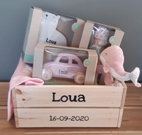 Geboortexpress.nl Little Dutch ''Adventure'' roze kraampakket met naam