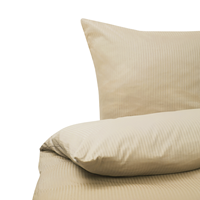 beliani Bettwäsche Set Beige Streifen Baumwolle 3-teilig Komfort