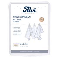 Alvi Â Gaasluiers 3-pack wit 80 x 80 cm