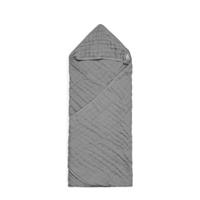 Jollein badcape wrinkled cotton 75x75cm grey