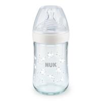 NUK Trinkflasche Nature Sense aus Glas, 240ml in weiß