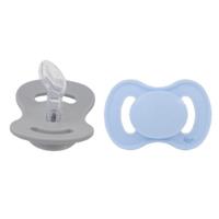 Lullaby Planet Schnuller Silikon 2er Pack Dental Größe 1 Ice Blue & Misty Grey