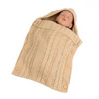 huismerk Zzsd0002 Autumn / Winter Baby Knitted Woolen Button Sleeping Bag Photography Blanket Stroller Sleeping Bag(Beige)