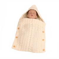 huismerk Zzsd0002 Autumn / Winter Baby Knitted Woolen Button Sleeping Bag Photography Blanket Stroller Sleeping Bag(Cream White)