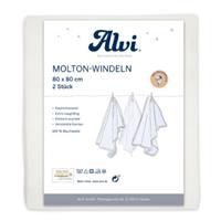 Alvi Molton-Windeln 2er Pack weiß 80 x 80 cm