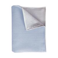 Bink Bedding Pique Ledikantdeken Blue / Wit 100 x 150 cm