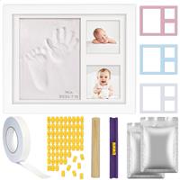 Awemoz Baby Fotolijst - Gipsafdruk Baby - Klei Afdruk Baby Voet En Hand - Kraamcadeau - Babyshower - Kraampakket