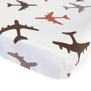 Bink Bedding Planes Hoeslaken Choco 40 x 80 cm