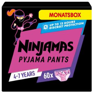 NINJAMAS Pyjama Pants Maandbox voor meisjes, 4-7 jaar, 60 stuks