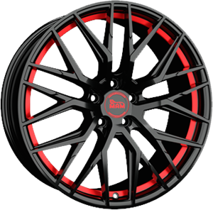 MAM Wheels RS4 Zwart met rode rand
