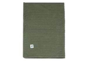 jollein Kuscheldecke Kinderbett 100x150 cm Pure Knit Leaf Green/Velvet