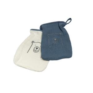 Bebes Collection Be Be 's Collection Muslin Washandje 2-Pack Donkerblauw
